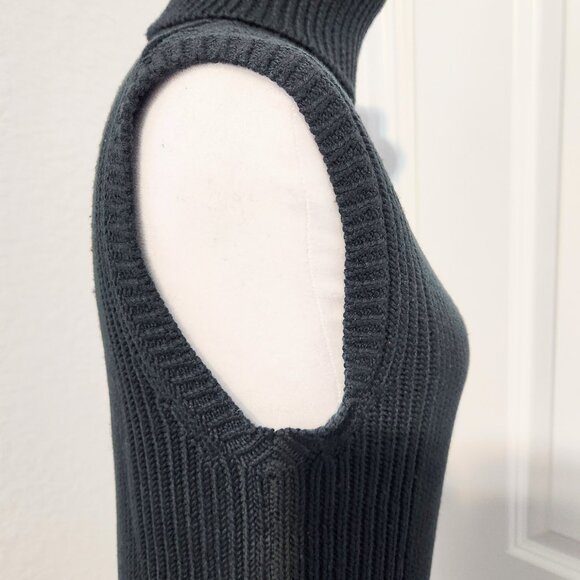Vintage Kenneth Cole Merino Wool Sleeveless Turtleneck Forest Green Size Medium - Picture 3 of 13